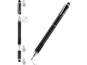 Stylus Pen for Touch Screens Devices, Digital Pen, Frishare 4-in-1 Universal Capacitive Stylus with Ink Ballpoint Pens& Disc& Fiber& Mesh Tip, Compatible with iPhone, iPad, Tablets and More-Black