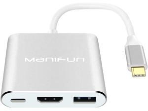 USB C to HDMI Adapter, Manifun Type C USB 3.1 to HDMI 4K/USB 3.0/USB C Converter Cable Charging Port Adapter Cable Compatible MacBook, Chromebook Pixel, Samsung Galaxy S8/S9/Note 8/Note 9 USB C to HDMI Adapter, Manifun Type C USB 3.1 to HDMI 4K/USB 3.0/USB C Converter Cable Charging Port Adapter Cable Compatible MacBook, Chromebook Pixel, Samsung Galaxy S8/S9/Note 8/Note 9