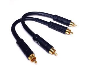 CESS-111-6i RCA Preamp Jumpers Male to Male Patch Cable 2 Pack (6 Inches)