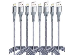 Apple MFi Certified XnewCable 4Pack 1ft 1ft 3ft 3ft Lightning Cable iPhone Charger Nylon Braided Long Fast USB Cord Compatible for iPhone 11Pro MAX Xs XR X 8 7 6S 6 Plus SE 5S 5C Silver 