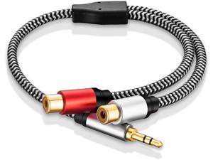 RCA Female to 3.5mm Male - Morelecs 3.5mm Male to 2 RCA Female Jack Stereo Audio Cable Y Adapter Cable Compatible with MP3 Tablets HiFi Stereo System Speaker 12 Inch