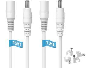 IBERLS 2-Pack 5.5 x 2.1mm DC Plug Power Extension Cable Supply Adapter for 5V / 12V / 24V Wireless IP Security Camera, LED Strip Lights, Monitor, Standalone DVR 12ft Cord IBERLS 2-Pack 5.5 x 2.1mm DC Plug Power Extension Cable Supply Adapter for 5V / 12V / 24V Wireless IP Security Camera, LED Strip Lights, Monitor, Standalone DVR 12ft Cord