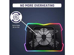 Ultimate + RGB Laptop Cooling Pad with LED Rim + Gaming Laptop Cooler + USB Powered Fan + Very Stable and Silent Laptop Stand + Compatible up to 17" + for PC Mac PS4 Xbox One + New 2020 Ultimate + RGB Laptop Cooling Pad with LED Rim + Gaming Laptop Cooler + USB Powered Fan + Very Stable and Silent Laptop Stand + Compatible up to 17" + for PC Mac PS4 Xbox One + New 2020