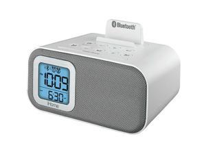 iHome Bluetooth Bedside Dual Alarm Clock with USB Charging and Line-In (White)