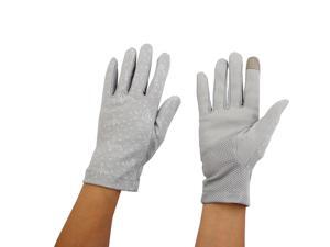 Women Ladies Anti-slip Full Finger Mittens Summer Outdoor Sun Gloves Gray Pair Women Ladies Anti-slip Full Finger Mittens Summer Outdoor Sun Gloves Gray Pair