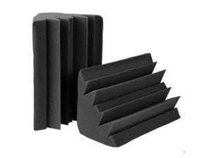 Acoustic Foam Panel Noise Absorbing Soundproof Sponge, Triangle, 30x18x18cm, for Recording Studio Ktv, Black, Pack of 2 Acoustic Foam Panel Noise Absorbing Soundproof Sponge, Triangle, 30x18x18cm, for Recording Studio Ktv, Black, Pack of 2