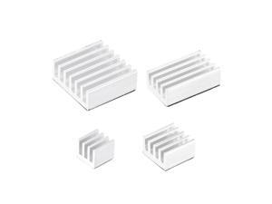 Silver Tone Sticky Aluminum Heatsink for RPI, 1 Set with 4 Kinds Total 4pcs Silver Tone Sticky Aluminum Heatsink for RPI, 1 Set with 4 Kinds Total 4pcs