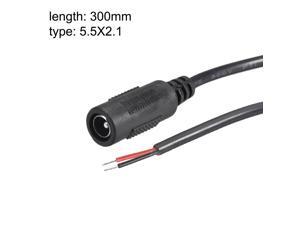 10pcs DC Power 5.5mm x 2.1mm 2A 30cm Long Female Plug Connector Pigtail