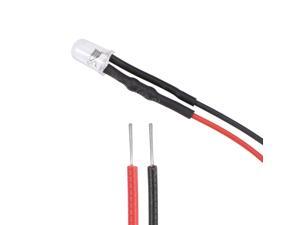10Pcs DC 6V 5mm Pre Wired LED, Flashing Red Light Round Top Clear Lens, Light Emitting Diodes with Edge