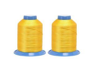 Bonded Polyester Threads 710 Yards 420D/0.45mm Extra Strong Upholstery Thread for Manual and Machine Sewing (Golden Yellow, 2pcs)