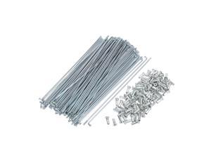 95pcs 14G J Bend 168mm x 2mm Bike Bicycle Spokes with Nipples Steel Silver Tone