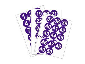 Round Number Stickers, 75mm Dia Number 1-50 Self Adhesive PVC Label Waterproof White Word(Dark Purple Background) Round Number Stickers, 75mm Dia Number 1-50 Self Adhesive PVC Label Waterproof White Word(Dark Purple Background)