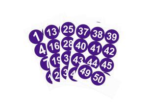 Round Number Stickers, 100mm Dia Number 1-50 Self Adhesive PVC Label Waterproof White Word(Dark Purple Background) Round Number Stickers, 100mm Dia Number 1-50 Self Adhesive PVC Label Waterproof White Word(Dark Purple Background)