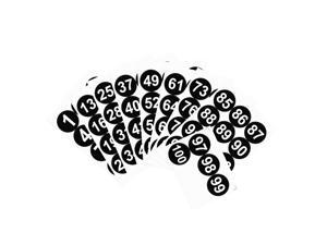 Round Number Stickers, 100mm Dia Number 1-100 Self Adhesive PVC Label Waterproof White Word(Black Background) Round Number Stickers, 100mm Dia Number 1-100 Self Adhesive PVC Label Waterproof White Word(Black Background)
