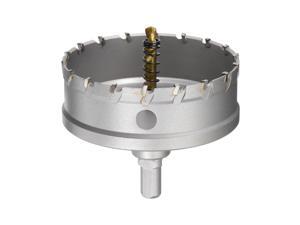 95mm Carbide Hole Cutter, Hole Saws for Stainless Steel Sheet Metal, Non-slip Triangular Shank Limit Step, with Titanium Coated Center Drill 95mm Carbide Hole Cutter, Hole Saws for Stainless Steel Sheet Metal, Non-slip Triangular Shank Limit Step, with Titanium Coated Center Drill