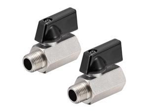 Brass Ball Valve Shut Off Switch G1/4 Male to Female Sand Blasting Pipe Coupler Connector Black 2Pcs