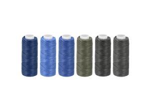 Leather Sewing Thread Set 33 Yards 150D/0.8mm Polyester Waxed Cords for Hand Sewing,(Cold Colors 6pcs)