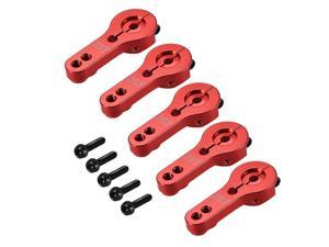 5PCS 25T Aluminum Servo Horns M3 Threads Metal Steering Arm for Futaba Savox Xcore RC Car Truck Buggy Airplane - Red