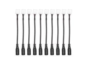 Solderless Gapless Connector to DC Female Connector 10Pcs for 2Pin 10mm Wide 3528 2835 Single Color LED Lights Solderless Gapless Connector to DC Female Connector 10Pcs for 2Pin 10mm Wide 3528 2835 Single Color LED Lights