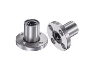 Pack of 2 23mm OD uxcell LMH13UU Two Side Cut Flange Linear Ball Bearings 32mm Length 13mm Bore Dia 