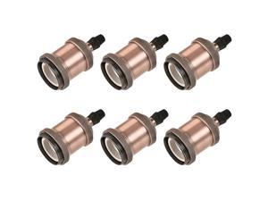Bulb Holder, E26/E27 250V 3A Threaded Wire Locking Screw Base Lamp Socket, Red Bronze Pack of 6 Bulb Holder, E26/E27 250V 3A Threaded Wire Locking Screw Base Lamp Socket, Red Bronze Pack of 6