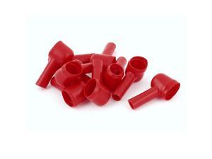 10Pcs Angle Type PVC Battery Terminal Insulating Protector Covers Red 13mmx7mm