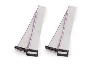 Global Bargains 2pcs FC16P IDC 16-Pin Hard Drive Extension Wire Flat Ribbon Cable Connector 30cm