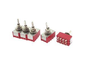 Toggle Switch, AC 250V 2 Amp, AC 125V 5 Amp, 4PDT ON-OFF-ON 12 Pins Latching, 5 Piece Toggle Switch, AC 250V 2 Amp, AC 125V 5 Amp, 4PDT ON-OFF-ON 12 Pins Latching, 5 Piece