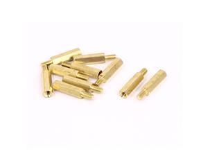 M3x16mm+6mm Male to Female Thread 0.5mm Pitch Brass Hex Standoff Spacer 10Pcs
