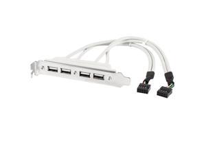 Unique Bargains Mainboard 4 Port USB 2.0 Female to Dual 9 Pin Male Header Bracket Extension Cord