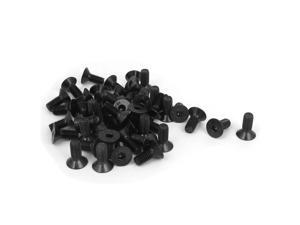 M5 x 12mm Metric Hex Socket Countersunk Flat Head Screw Bolts Black 50PCS