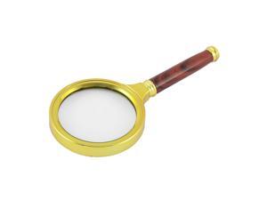 Metal Frame 5X Magnifier Magnifying Glass Jewelry Loupe 80mm Dia Gold Tone Metal Frame 5X Magnifier Magnifying Glass Jewelry Loupe 80mm Dia Gold Tone
