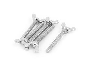 5pcs 304 Stainless Steel M6 Thread Wing Shape Butterfly Head Screws Bolts