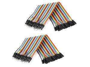 0.66ft 40 Pin 40 Way M/F Connector IDC Flat Rainbow Ribbon Cable 2pcs 0.66ft 40 Pin 40 Way M/F Connector IDC Flat Rainbow Ribbon Cable 2pcs