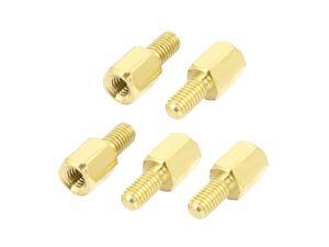 M3x6+6mm Male/Female Threaded Brass Hex Hexagonal Spacer Standoff Pillar 5pcs M3x6+6mm Male/Female Threaded Brass Hex Hexagonal Spacer Standoff Pillar 5pcs