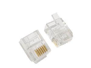 Global Bargains 4 Pcs 6 Contact 6 Position RJ12 Phone Connector Plug Global Bargains 4 Pcs 6 Contact 6 Position RJ12 Phone Connector Plug