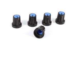 Unique Bargains 5 x Blue Black Plastic Nonslip 6mm 15/64" Shaft Potentiometer Knobs Unique Bargains 5 x Blue Black Plastic Nonslip 6mm 15/64" Shaft Potentiometer Knobs