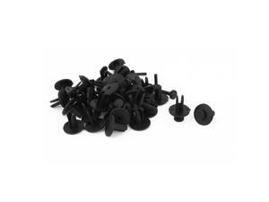 100 Pcs Auto Car Door Fender 7x6mm Hole Push Plastic Rivets Fastener Black