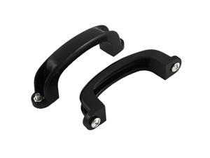 90mm Hole Spacing Arch Shape Plastic Pull Handle Grip Black for Cabinet