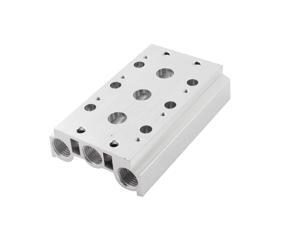 1/4PT Thread Three Stations Aluminum Manifold Solenoid Air Pneumatic Valve Base 1/4PT Thread Three Stations Aluminum Manifold Solenoid Air Pneumatic Valve Base