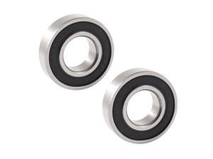 Unique Bargains 6002RS 32mm x 15mm x 9mm Double Rubber Sealed Deep Groove Ball Bearing 2 Pcs
