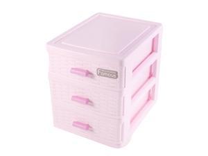 Global Bargains Mini Cabinet 3 Layers Make up Necklace Bracelet Storage Box Case Pink