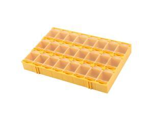 24 Mini Rooms Plastic Storage Organiser Box Lidded Electronic Component Case 24 Mini Rooms Plastic Storage Organiser Box Lidded Electronic Component Case