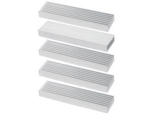 5 Pieces Silver Tone Aluminium Radiator Heatsink Heat Sink 100x25x10mm