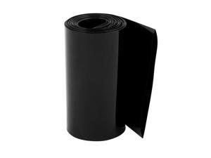 80mm Flat Width 2.1M Length PVC Heat Shrink Tube Black for 18650 Batteries
