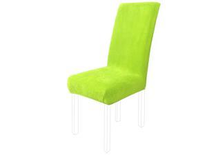 Stretch Plush Washable Short Dining Chair Cover Protector Seat Slipcover Green