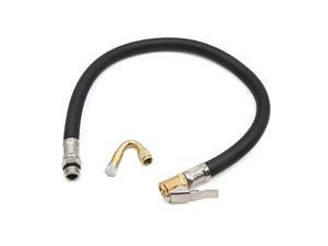 38cm Clip On Car Air Tire Inflator Hose w Gold Tone 45 Degree Valve Extension