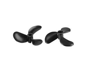 uxcell RC Boat CW CCW Propeller 3mm Shaft 3 Vanes 28mm Fan Shape Pastic Black Rotating Propeller Props for RC Boat 1pairs 