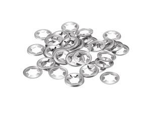 M8 Internal Tooth Starlock Washer 7.4mm I.D. 15mm O.D. Lock Washers Push On Locking Speed Clip, 304 Stainless Steel (Pack of 40)
