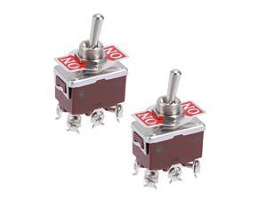 uxcell SPDT Momentary Rocker Toggle Switch Heavy-Duty 20A 250V 3P ON/ON Metal Bat 5pcs
